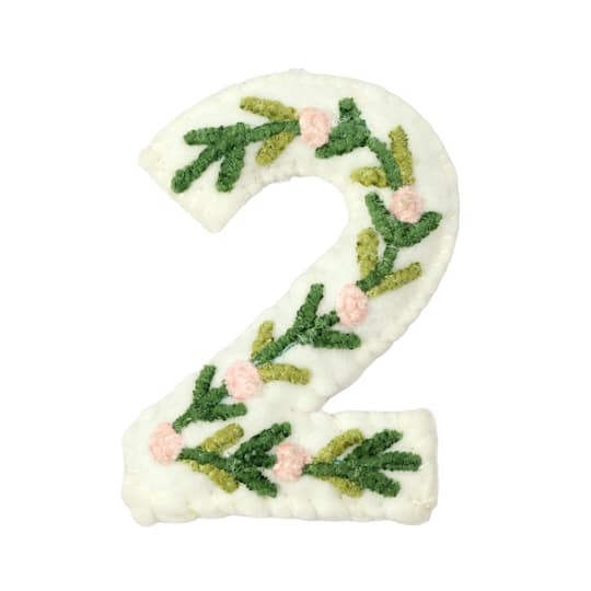4" Floral Embroidered Puffy Number by Celebrate It